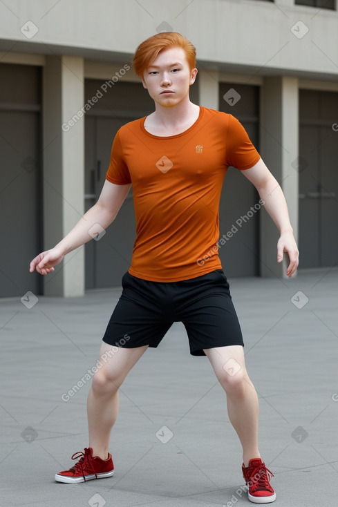 Mongolian young adult male with  ginger hair