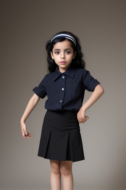 Arab child female with  black hair