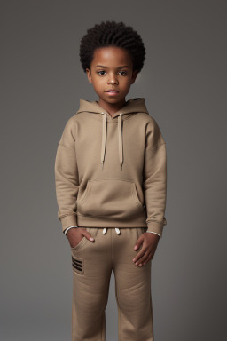 African american child male with  brown hair