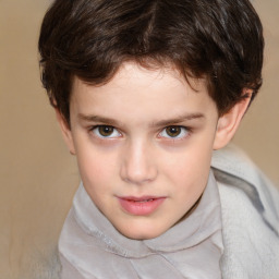 Neutral white child male with short  brown hair and brown eyes