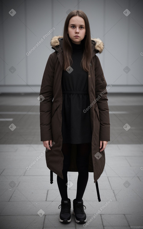 Swedish young adult female with  brown hair