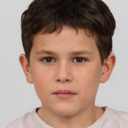 Neutral white child male with short  brown hair and brown eyes