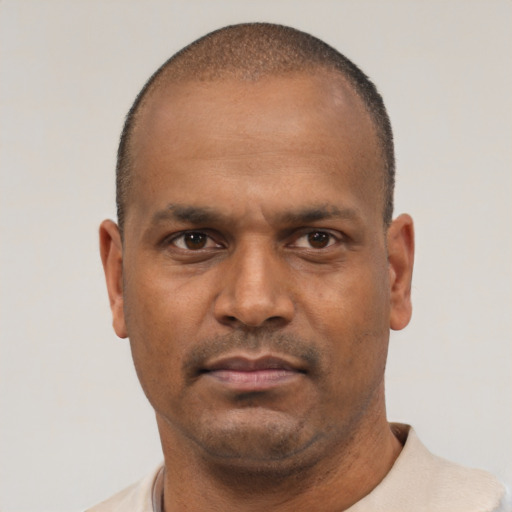 Neutral latino adult male with short  brown hair and brown eyes
