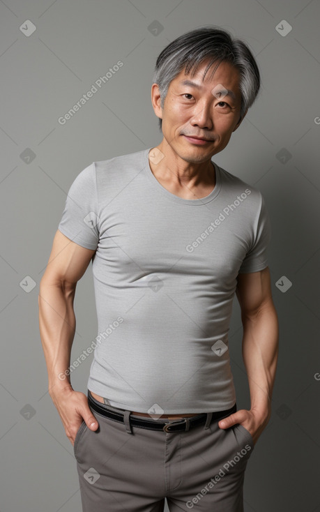 Korean 45 years male with  gray hair