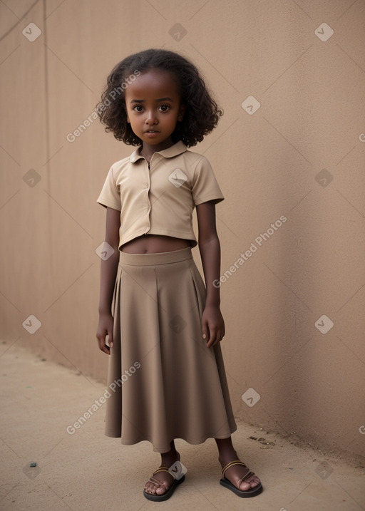 Ethiopian child girl with  brown hair