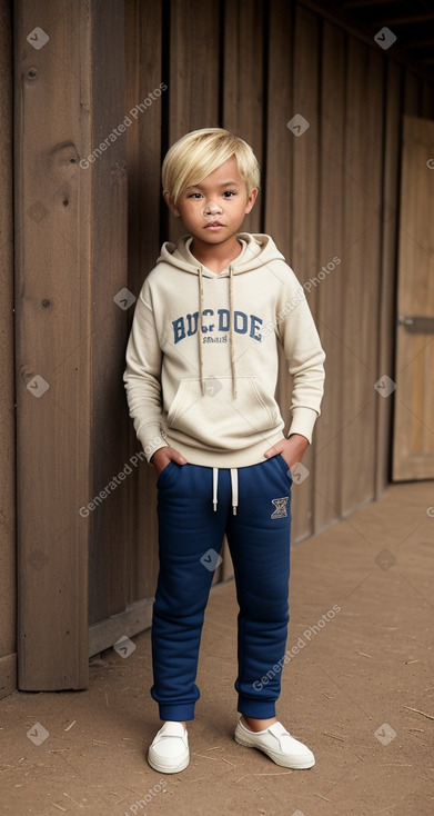 Filipino child boy with  blonde hair