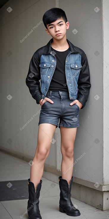 Vietnamese teenager boy with  black hair