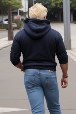 Peruvian middle-aged male with  blonde hair