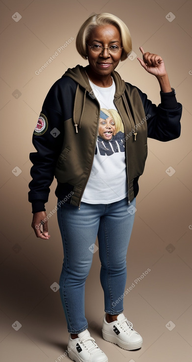 African american elderly female with  blonde hair