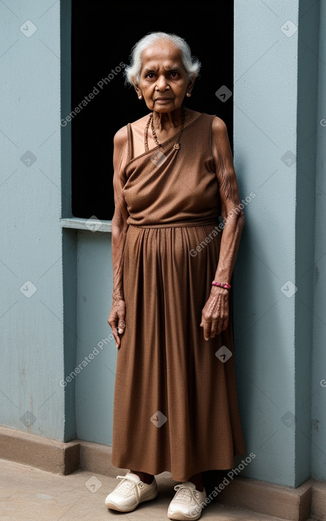 Sri lankan elderly female with  brown hair