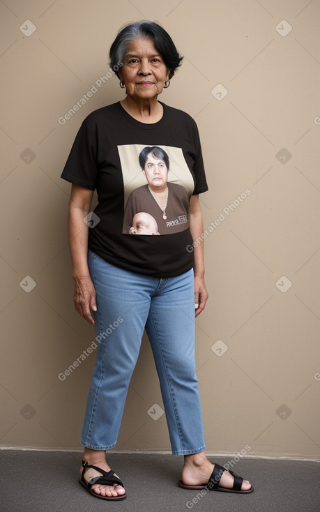 Elderly non-binary with  black hair