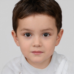 Neutral white child male with short  brown hair and brown eyes