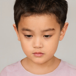 Neutral white child male with short  brown hair and brown eyes