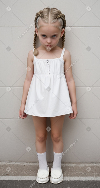 Caucasian child female with  white hair