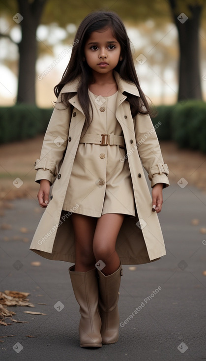 Indian child girl with  brown hair