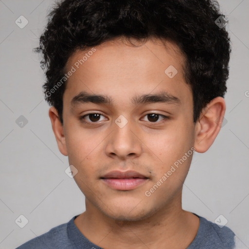 Neutral white child male with short  brown hair and brown eyes