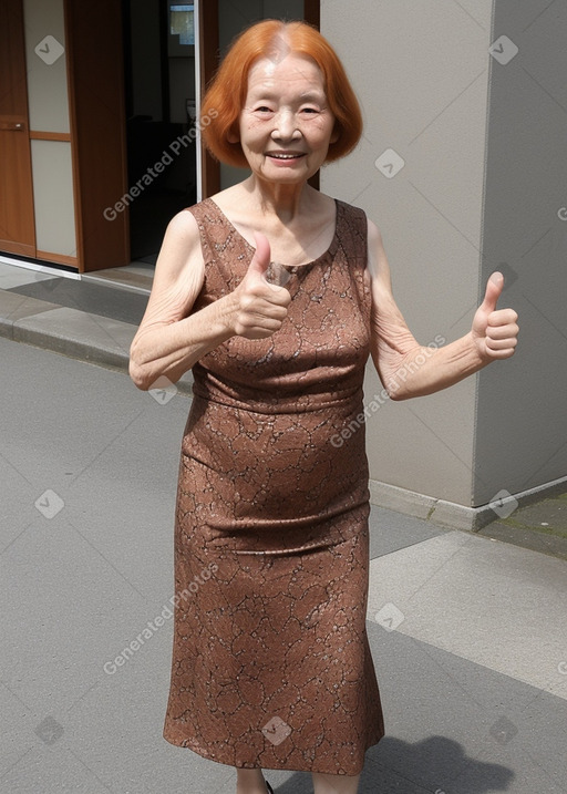 Japanese elderly female with  ginger hair