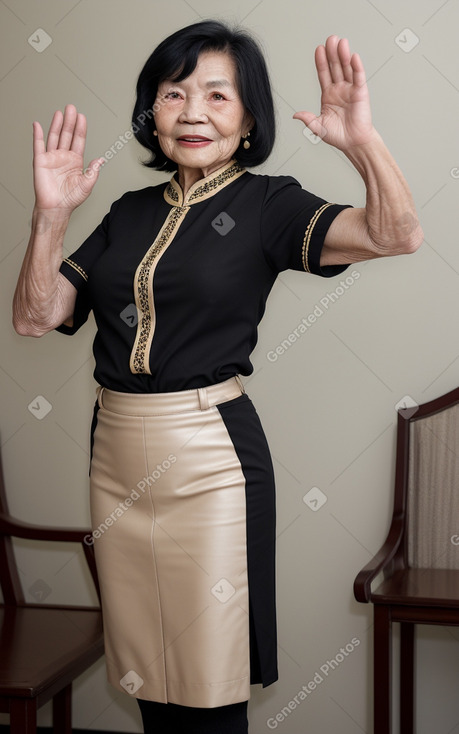 Vietnamese elderly female with  black hair