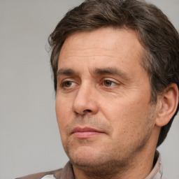 Neutral white adult male with short  brown hair and brown eyes