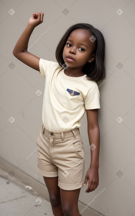 African american child female with  brown hair