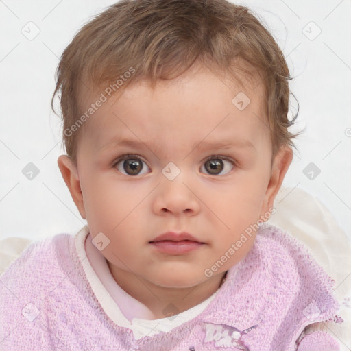 Neutral white child male with short  brown hair and brown eyes