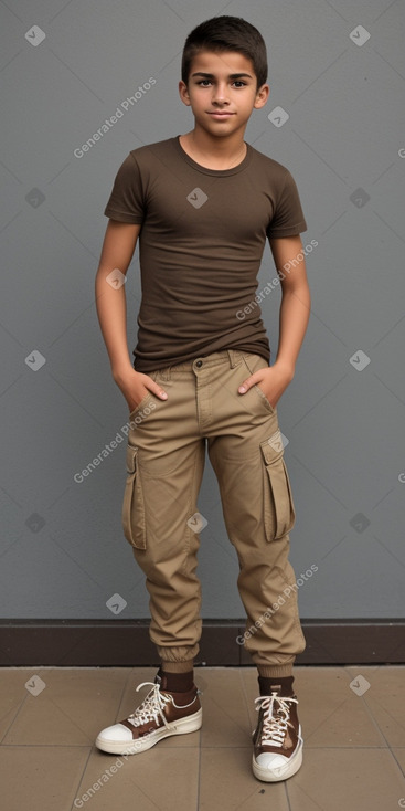 Peruvian teenager boy with  brown hair