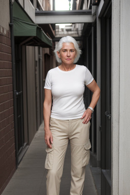 Costa rican middle-aged female with  white hair