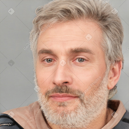 Neutral white adult male with short  brown hair and brown eyes