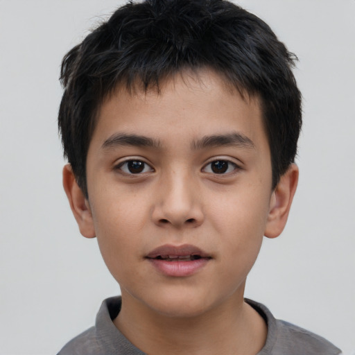Neutral asian young-adult male with short  brown hair and brown eyes