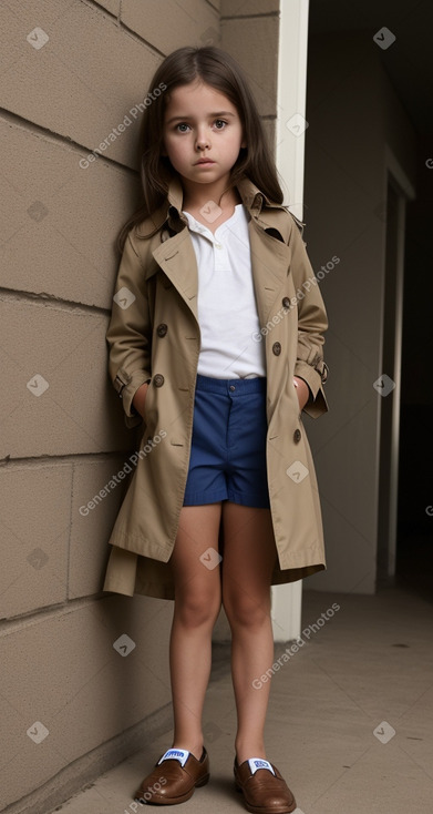 Uruguayan child girl with  brown hair