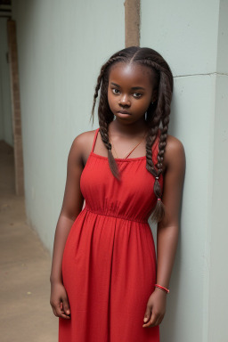 Ghanaian teenager girl with  brown hair