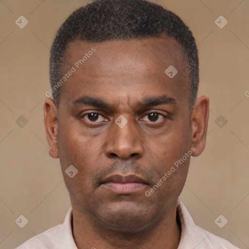 Neutral latino young-adult male with short  brown hair and brown eyes