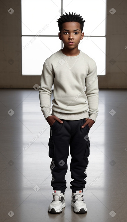 African american child boy with  white hair