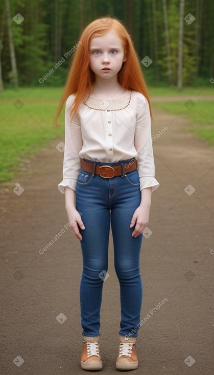 Belarusian child girl with  ginger hair