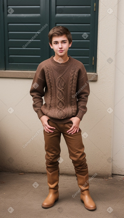 Costa rican teenager boy with  brown hair