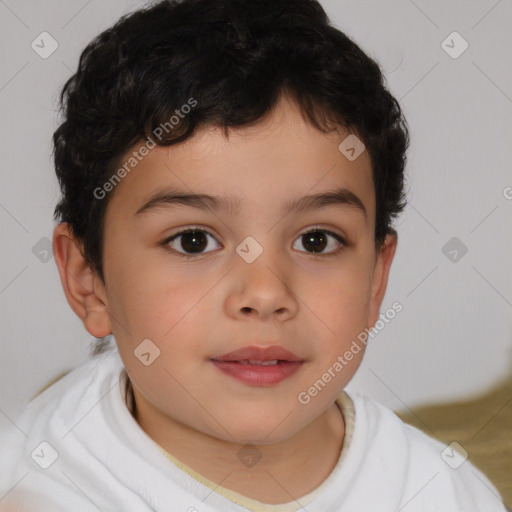 Neutral white child male with short  brown hair and brown eyes