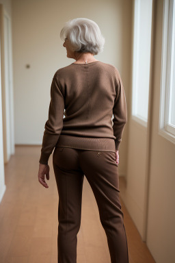 American elderly female with  brown hair