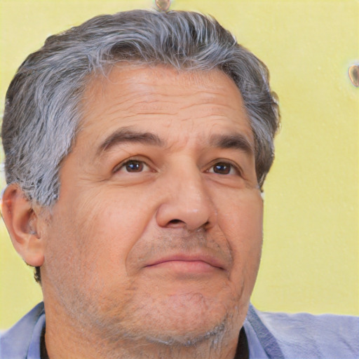 Neutral white middle-aged male with short  brown hair and brown eyes