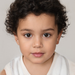 Neutral white child female with short  brown hair and brown eyes