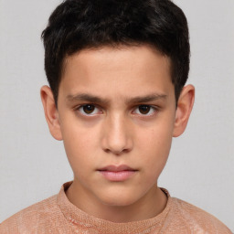 Neutral white child male with short  brown hair and brown eyes