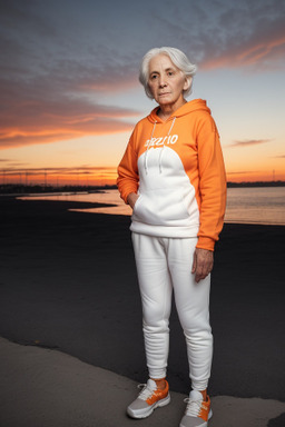 Argentine elderly female with  white hair