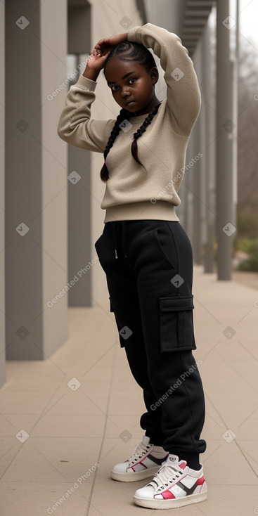 Sudanese teenager girl with  black hair