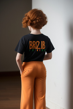 Brazilian child non-binary with  ginger hair