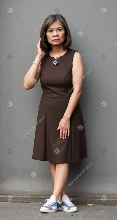 Malaysian 45 years female with  brown hair