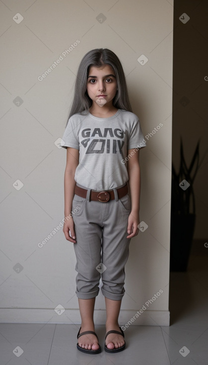 Armenian child girl with  gray hair