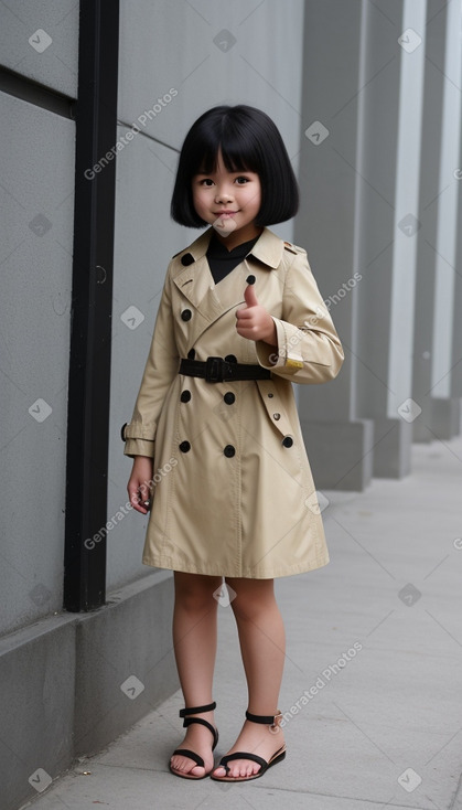 Vietnamese child girl with  black hair