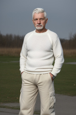 Belarusian 45 years male with  white hair