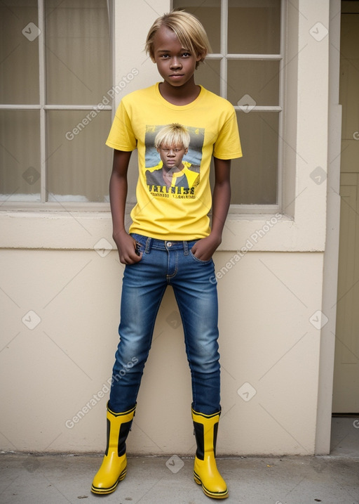 Zimbabwean teenager boy with  blonde hair