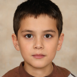 Neutral white child male with short  brown hair and brown eyes