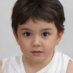 Neutral white child female with short  brown hair and brown eyes